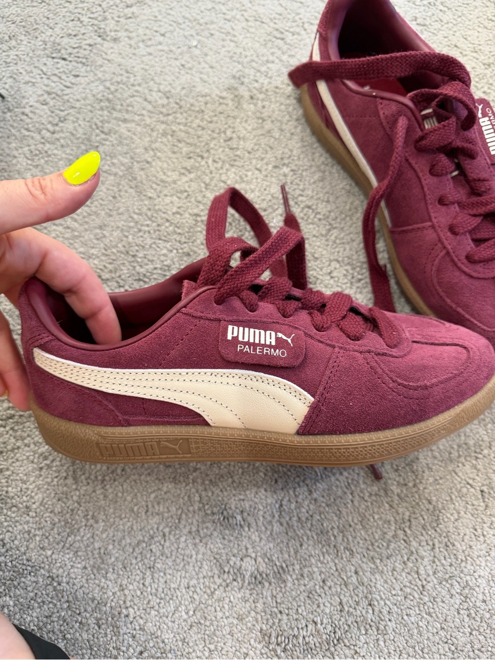 Puma Burgundy Suede Low-Top Sneakers - Picture 2 of 4